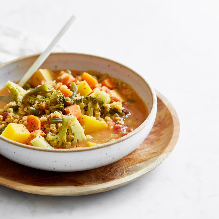 Cozy At Home Spicy Any-Veggie Soup