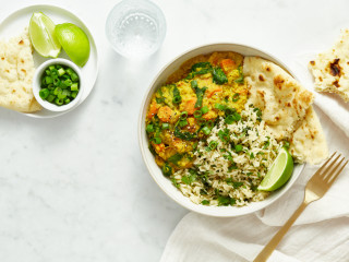 Golden Red Lentil Dal with Cilantro-Speckled Basmati