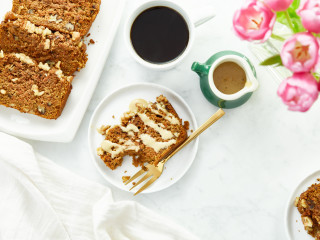 Whole-Grain Carrot Cake Loaf with Lemon Glaze
