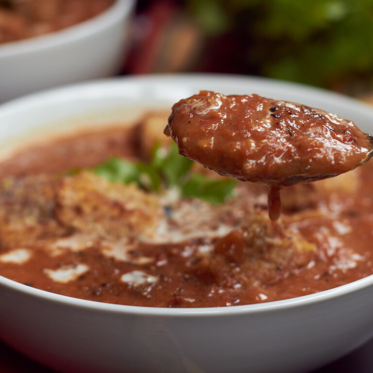 Roasted Tomato, Garlic, & Onion Coconut Soup