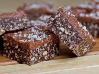 No Bake Peanut Butter Chocolate Crispies with PB Fudge