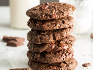One Bowl Double Chocolate Chunk Cookies